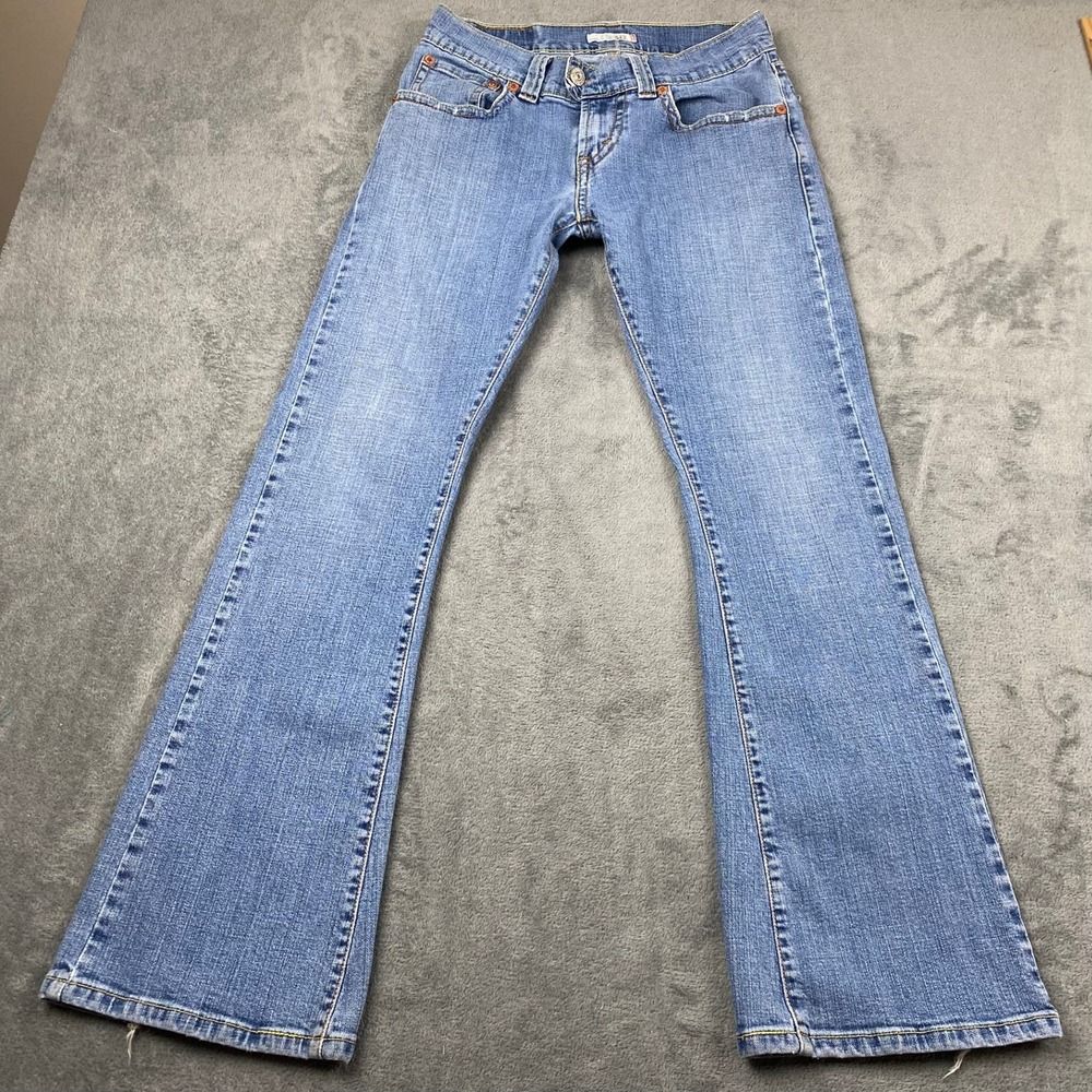 Vtg 2003 Levi's 542 Women 8M 30x31 Low Rise Flare Jeans Y2K Distressed